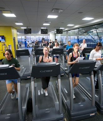 Students Exercising at the On Campus Gym