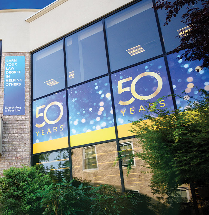 Hofstra Law 50th Anniversary Signage