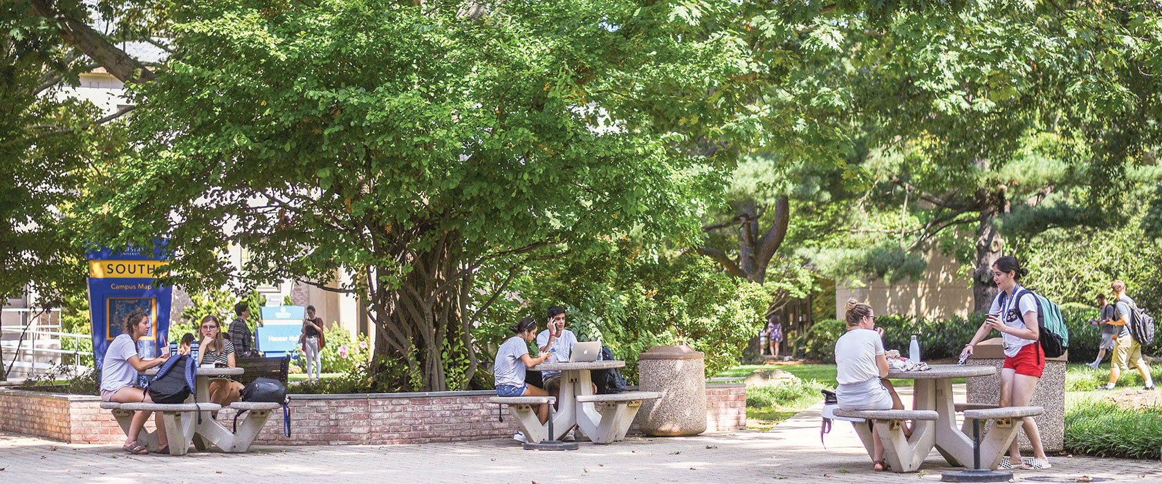 Students Outside on Campus