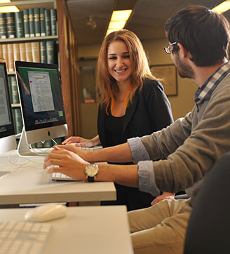 Students Working on the Computers in the Law Library