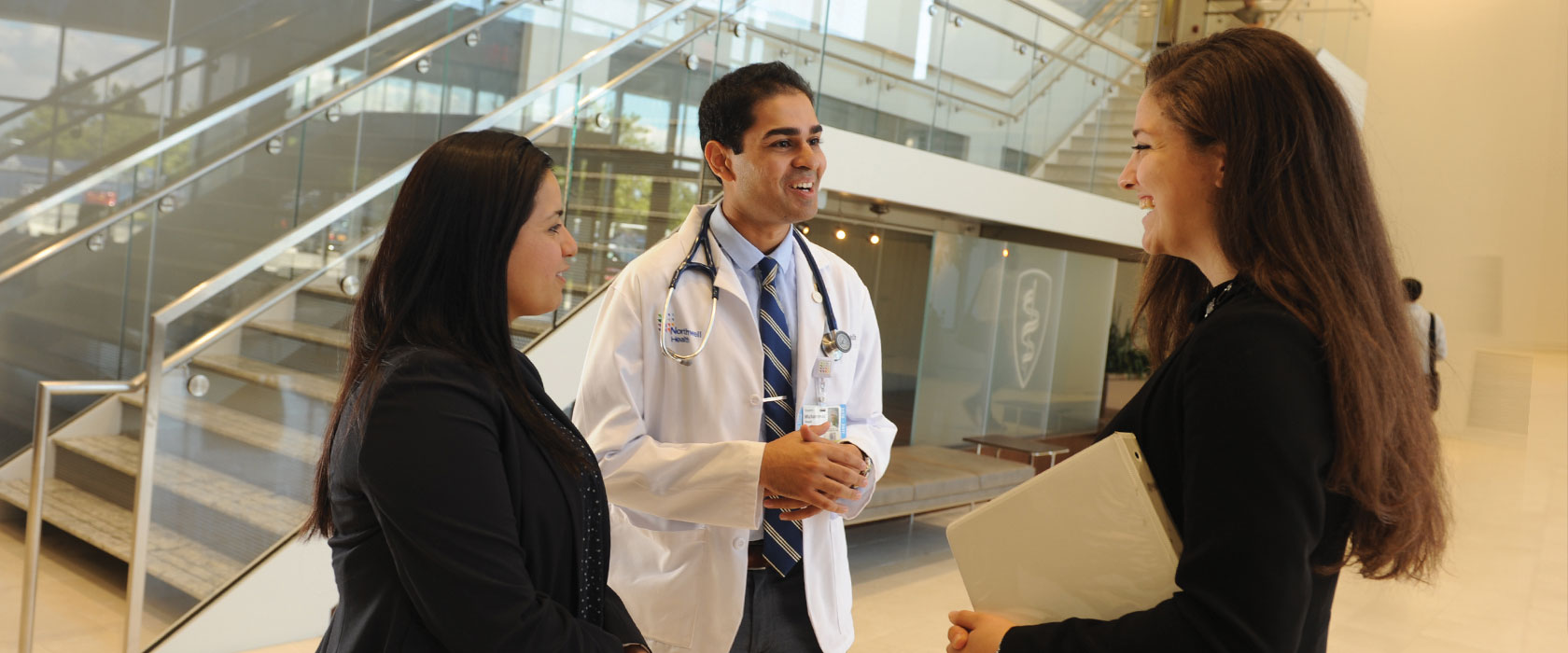 Health Law Students Talking with a Medical School Student