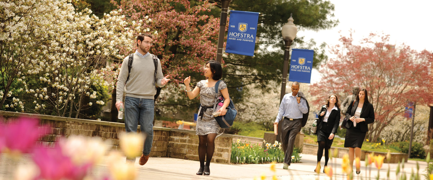 Students Walking on Campus During a JD Admissions Tour