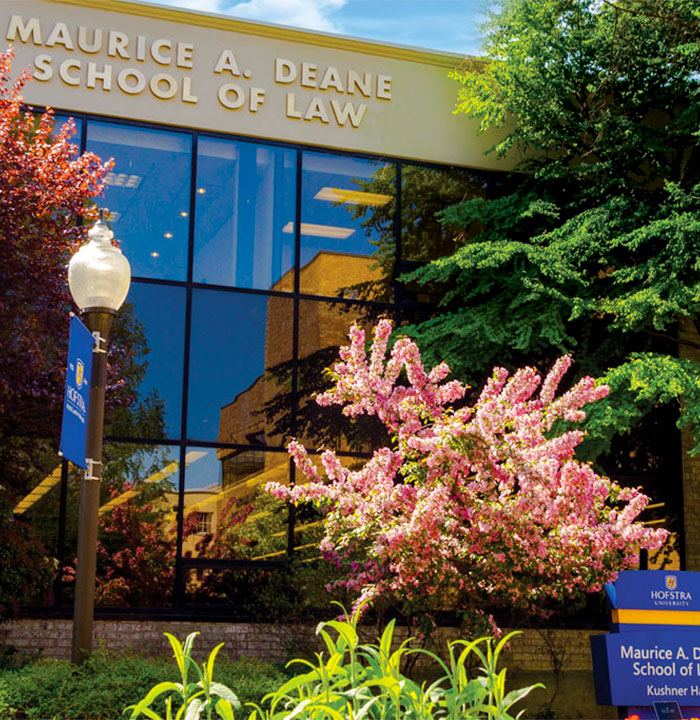 Exterior photo of the Maurice A. Deane School of Law Building
